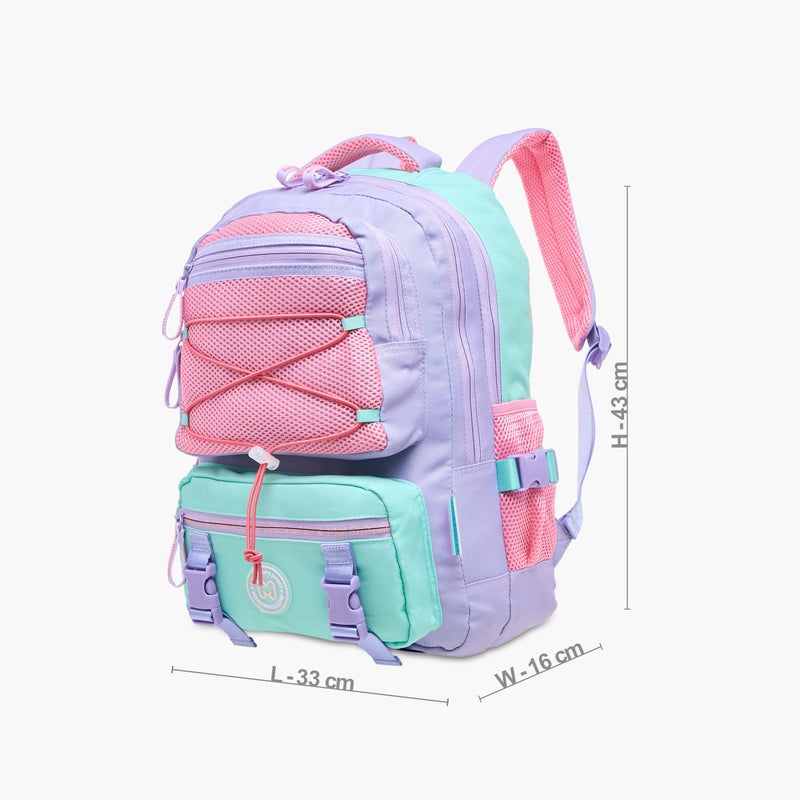 MARSHMALLOW Backpack-Caramello-2 Cmprt-Girls- (Polyester) Purple \ 33X43X16 - Image 4